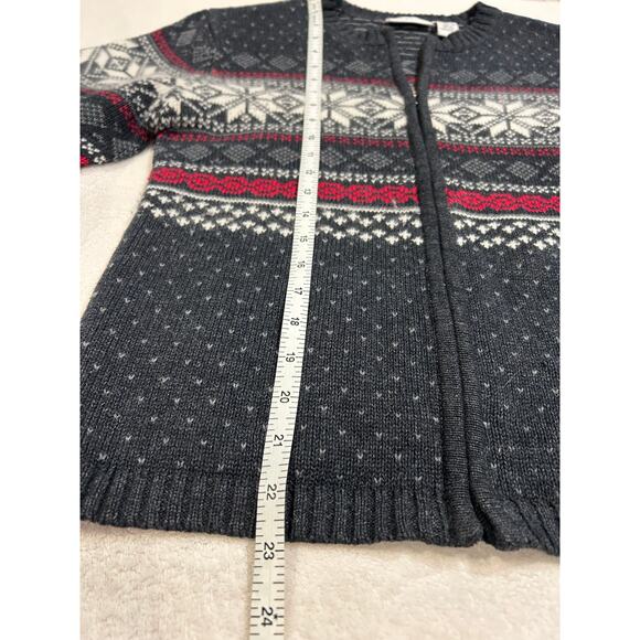 VTG Holiday Fairisle Christmas Nordic Zip Cardigan Croft Barrow Sweater SMALL - Picture 6 of 10